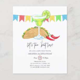 Flyer Festa Mexicana Taco sobre Amor Casais Chuveiro