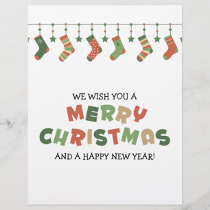 Flyer Festão sazonal dos feriados de inverno colorida