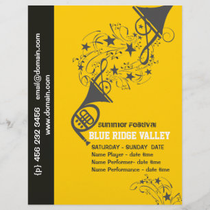 Flyer Festival de música musical dos músicos de bronze