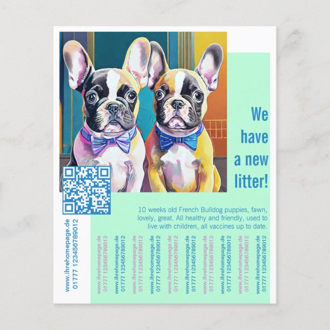 Flyer Filhote de Bulldog Francês  (Frente)