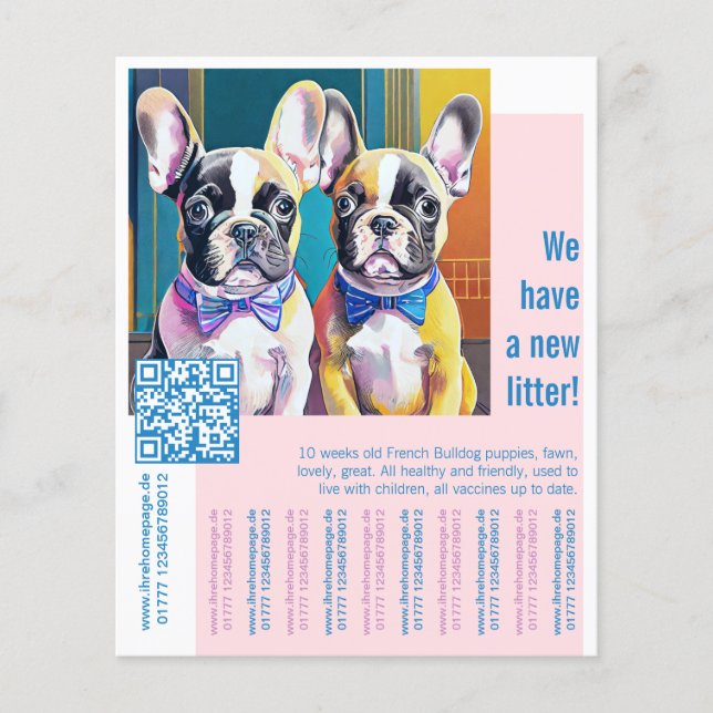 Flyer Filhote de Bulldog Francês  (Frente)