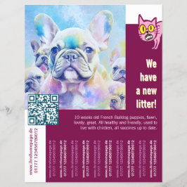 Flyer Filhote de Bulldog Francês com um toque