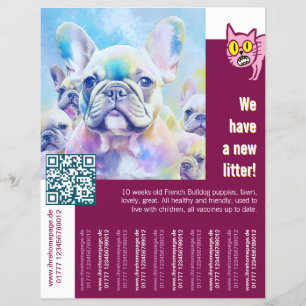 Flyer Filhote de Bulldog Francês com um toque