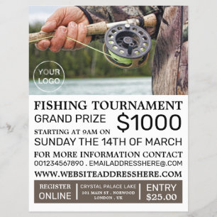 Flyer Fisherman Portrait, Fishing Tournament Event