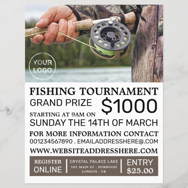 Flyer Fisherman Portrait, Fishing Tournament Event (Frente)