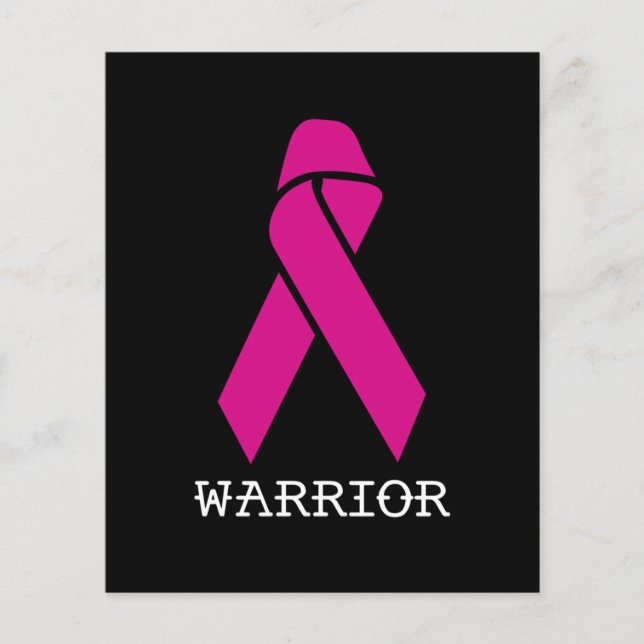 Flyer Fita rosa de Suporte à Consciência do Cancer da Ma (Frente)