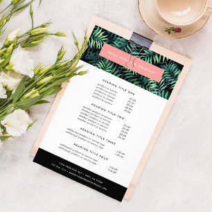 Flyer Fixação do preço & serviços botânicos tropica