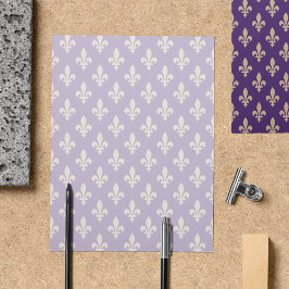 Flyer Fleur de Lis Pattern, Francês, Real, Creme, Roxo