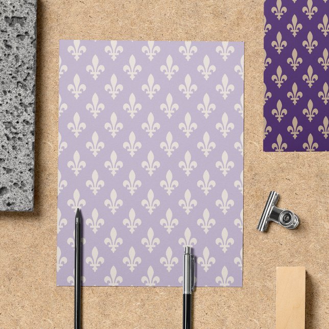 Flyer Fleur de Lis Pattern, Francês, Real, Creme, Roxo (Criador carregado)