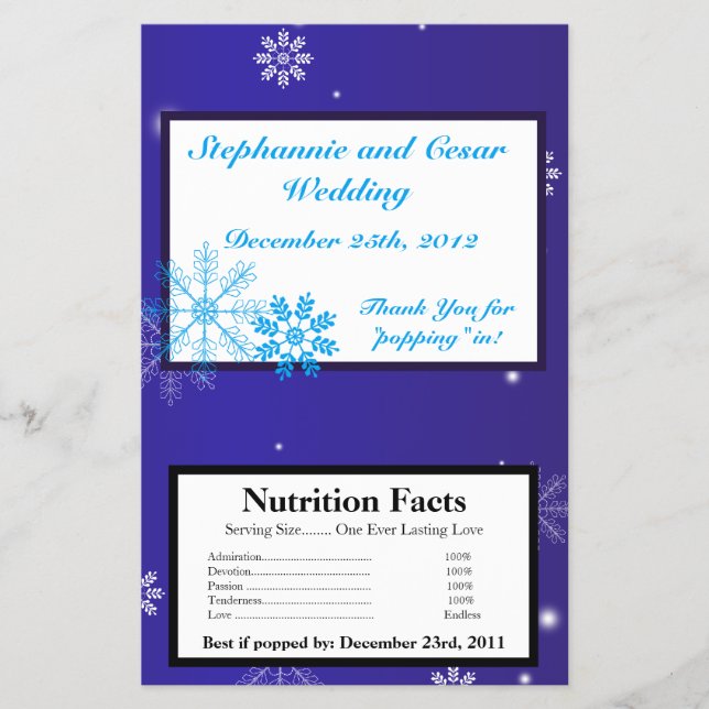 Flyer Flocos Brancos de Neve Brancas de Molho de Microon (Frente)