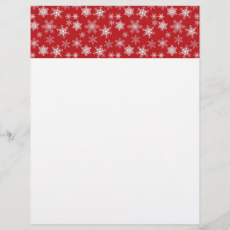 Flyer Flocos de neve no fundo vermelho