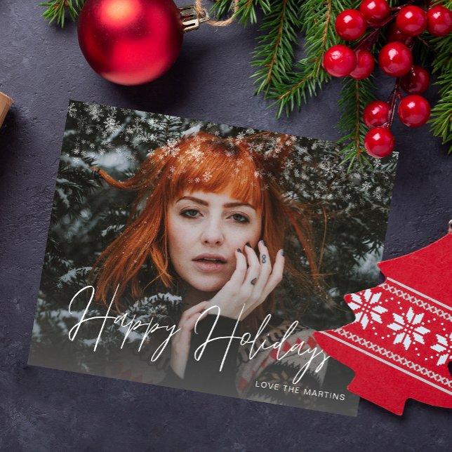 Flyer Flocos de Neve Orçamentários Feriado de Luz e Foto (Criador carregado)