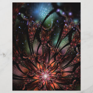 Flyer Flor de fantasia fractal suave e terna