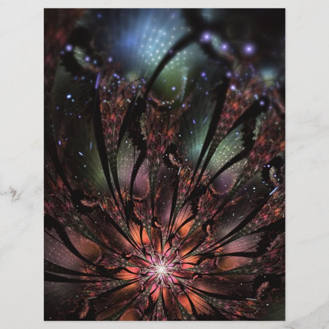 Flyer Flor de fantasia fractal suave e terna (Frente)