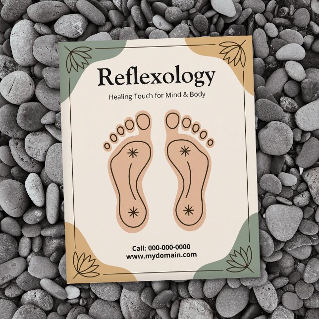 Flyer Flor de Lótus & Pegada - Reflexologia (Lotus Flower & Footprint - Reflexology Flyer)