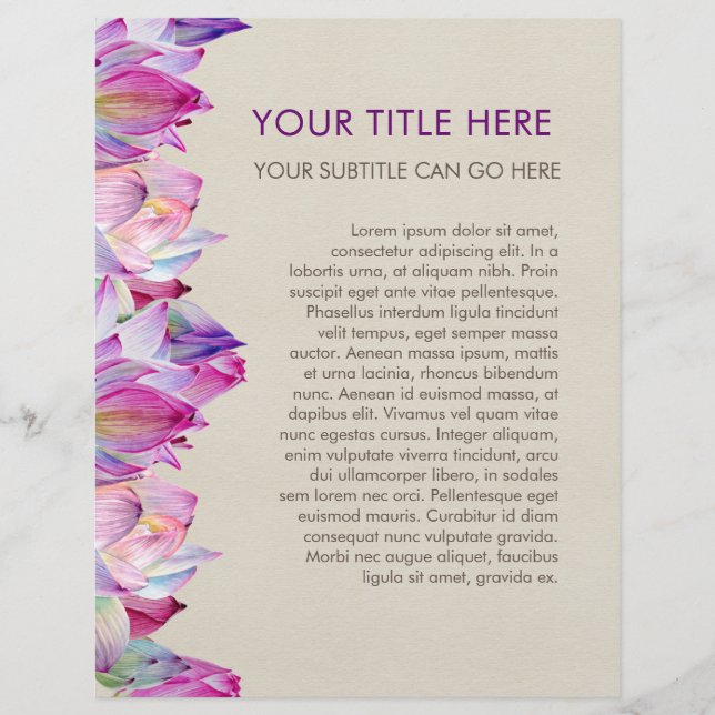 Flyer Flor do Lotus Watercolor (Frente)