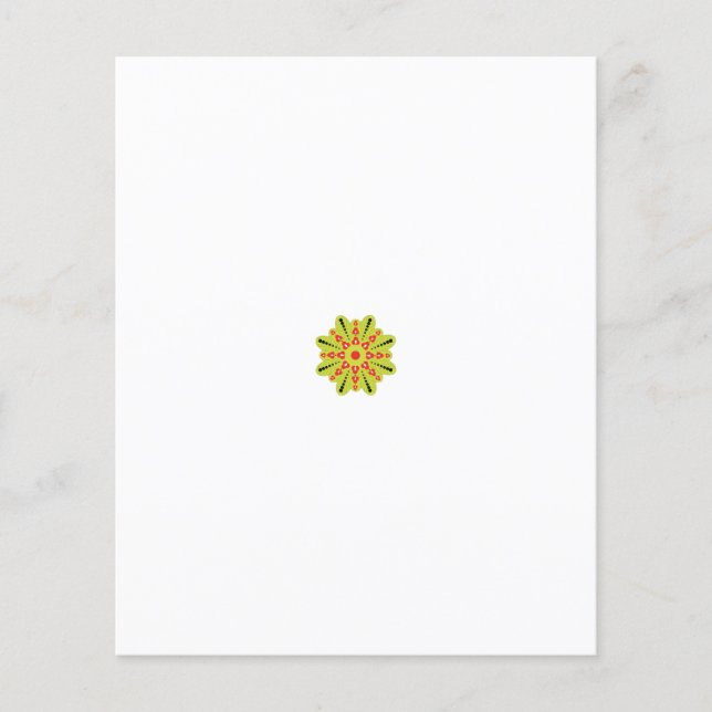 Flyer flor verde e vermelha com pontos pretos (Frente)