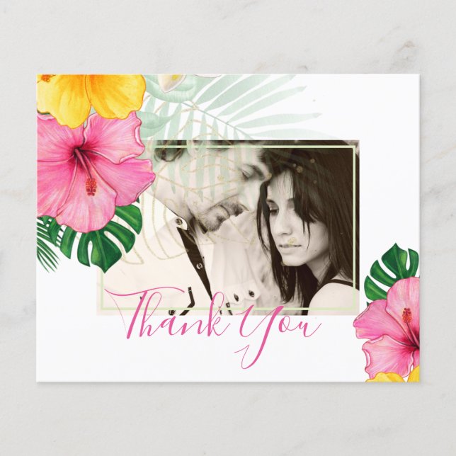 Flyer Florais Vibrantes de Casamento de Praia de Paraíso (Frente)