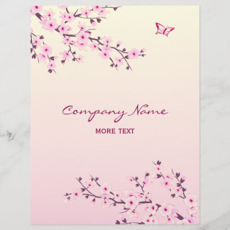 Flyer Floral Cherry Blossom Rosa