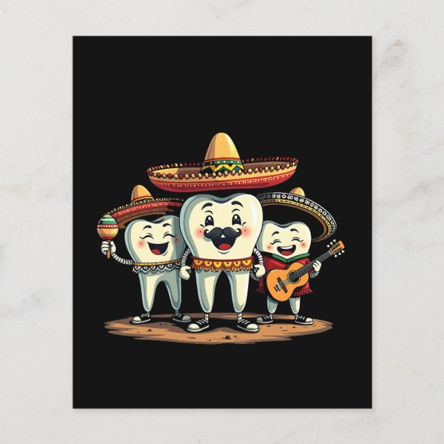Flyer Floral Dental Engraçado Cinco De Mayo (Frente)