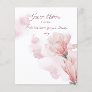 Flyer floral em aquarela romântica