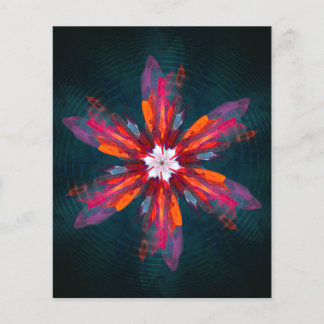 Flyer Floral Flores de Mandala Laranja Vermelho Abstrato