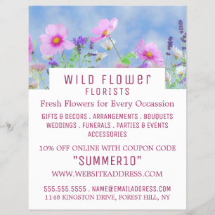 Flyer Floral Rosa Selvagem, Publicidade em Floresta