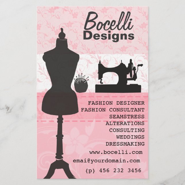 Flyer Floral Seamstress Fashion Dress de Mannequin (Frente)