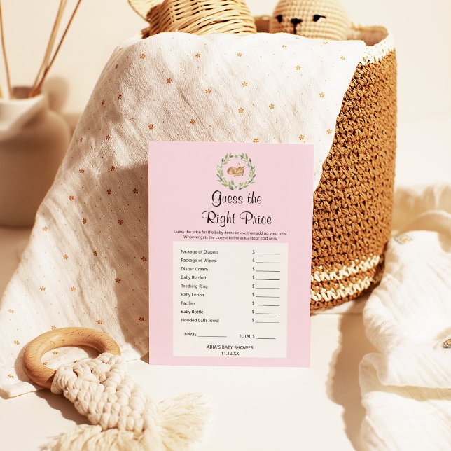 Flyer Floral Sleeping Deer Girl Guess The Right Price (Criador carregado)