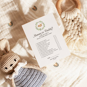 Flyer Floral Sleeping Deer Shower Mummy or Daddy Game