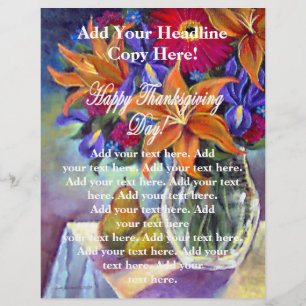 Flyer Flores do dia da acção de graças & aviadores