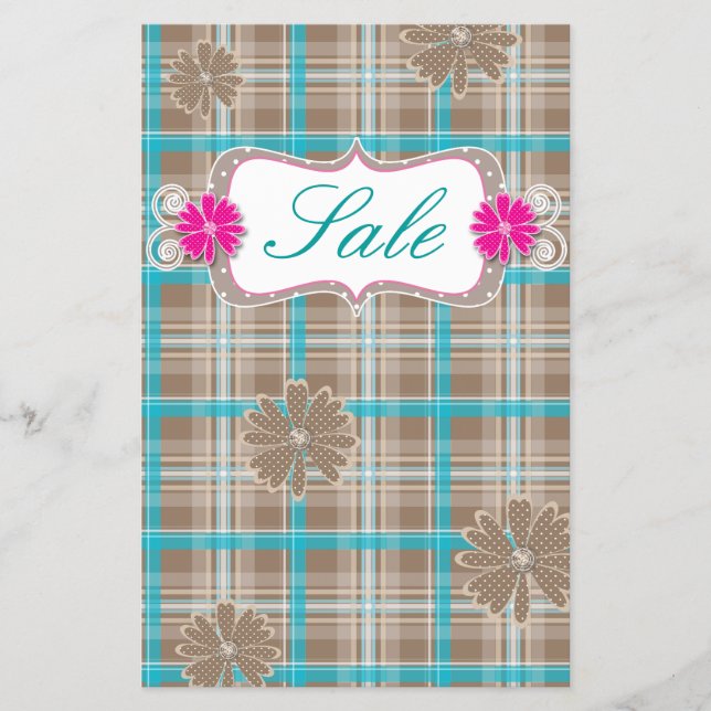 Flyer Flores-margarida xadrez de Primavera de venda (Frente)