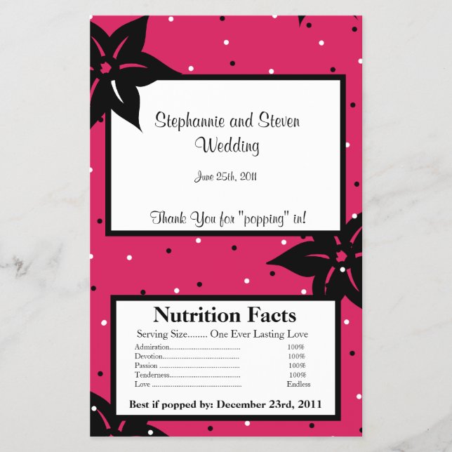 Flyer Flores Pretas e Rosa de Molho de Microondas (Frente)