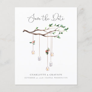 Flyer Floresta Russa de Orçamento Salve a Data Convite