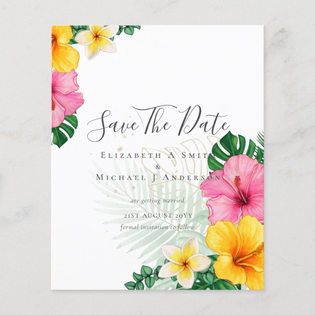 Flyer FLOWERS TROPICAL FLOWERS Beach, de salvamento de f (Frente)