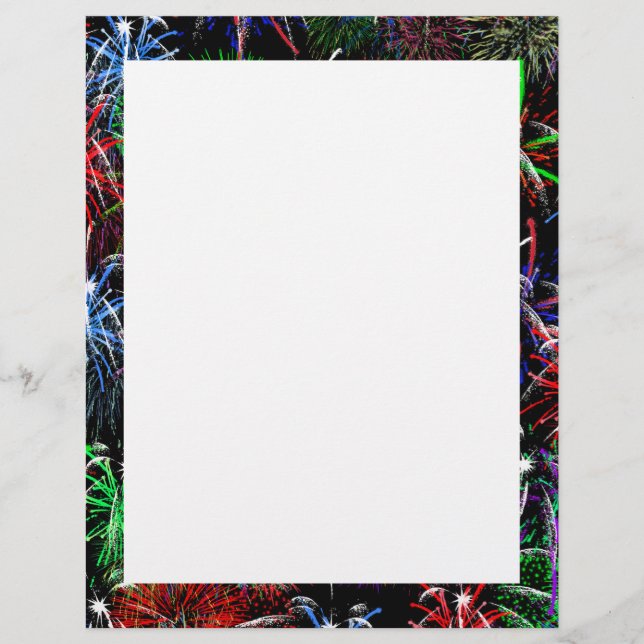 Flyer Fogos de Artifício em Fundo Preto (Frente)