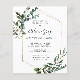 Flyer Foil Frame Floral Baptism   Orçamento