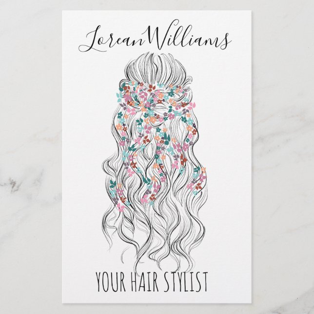 Flyer Folha de Estilhamento do Cabelo ondulado do Pastel (Frente)