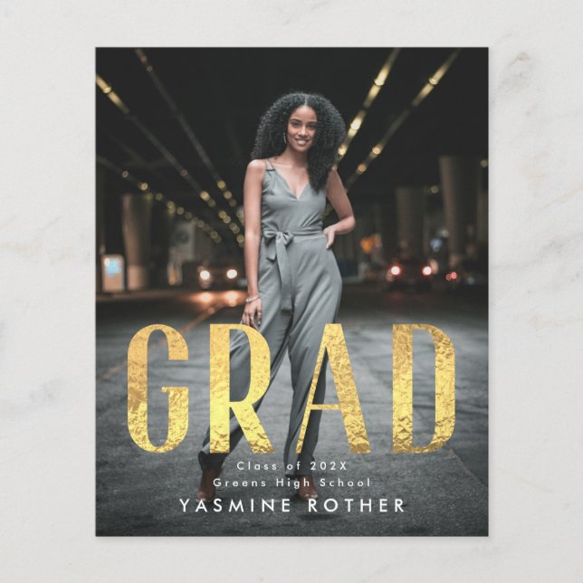 Flyer Folha de FORMANDO de Foto em Ouro com Folha de Orç (Frente)