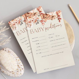 Flyer Folha de Jogo Previsões do Chá de fraldas Floral d