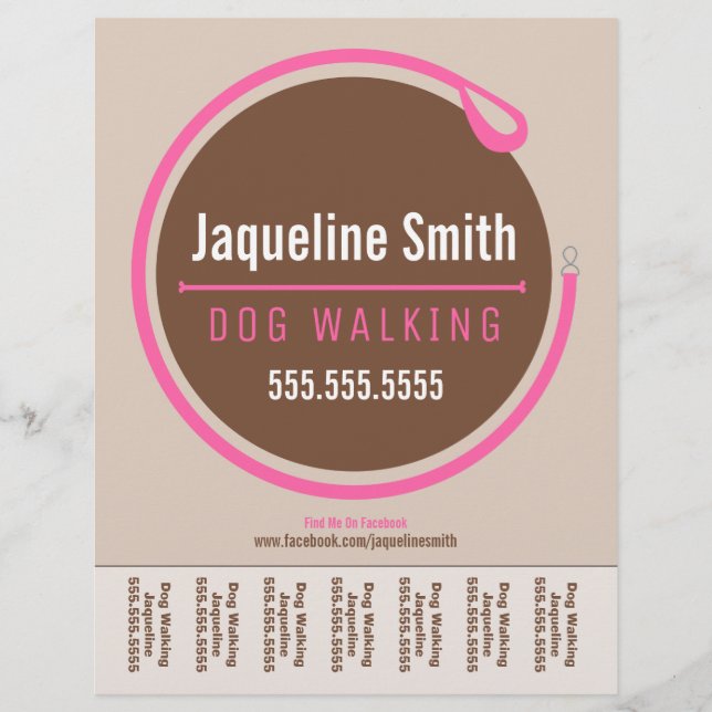 Flyer Folha de Lágrimas Rosa-Rosa de Salto Cachorro Cami (Frente)