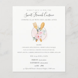 Flyer Folha de Madeira Folheada Forragem Floral Cozinhar