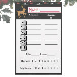 Flyer Folha de Natal do Bunco Holiday<br><div class="desc">Folha de Natal de Bunco Holiday para as festas de Bunco no seu inverno. Possui um palheiro floral festivo e veado. Perfeito para dois jogos de Bunco.</div>