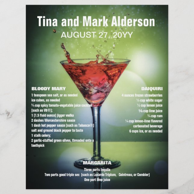 Flyer Folha de Promocionais de Hospedagem do Bartender (Frente)