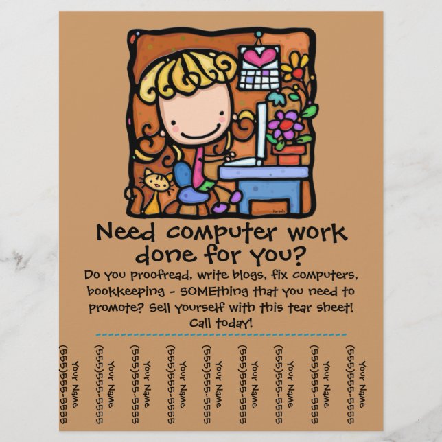 Flyer Folha de rasgos de negócios de computadores Little (Frente)