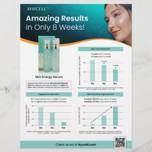 Flyer Folha de vendas do soro de energia da Ayucell Skin