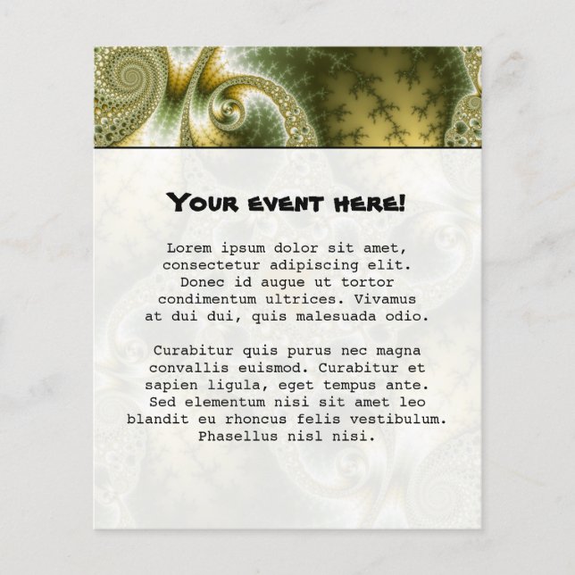 Flyer Folha E Dourado - Arte Fractal (Frente)