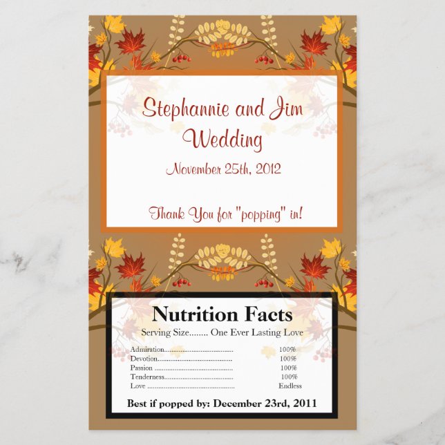 Flyer Folhas de outono de Microwave Popcorn Branch (Frente)