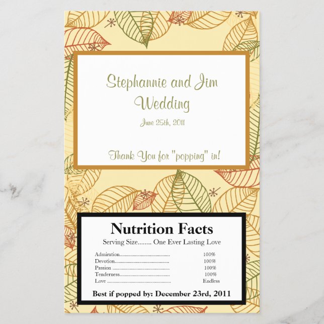 Flyer Folhas de Quebra de Quebra de Pipoca de Micro-Onda (Frente)