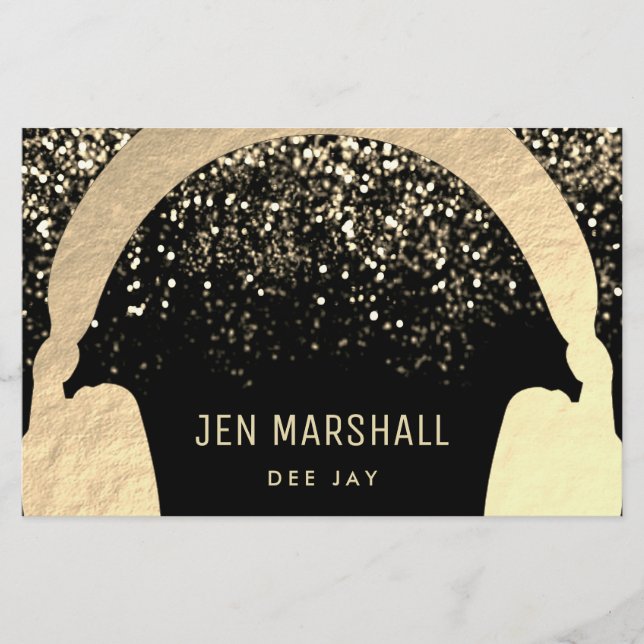 Flyer Fones de ouvido de efeito de folha de ouro do DJ f (Frente)